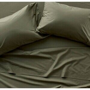 Queen 400 Thread Count Percale Sheet Set Olive Green - Casaluna NEW